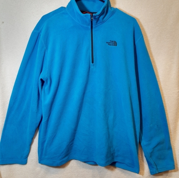 The North  Face Blue Polar Fleece jacket 3/4 zip style large pullover high neck - Picture 1 of 10